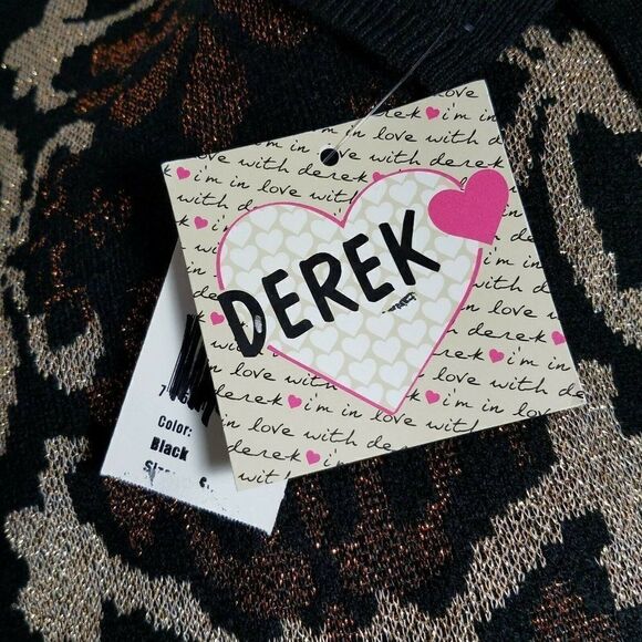 DEREK Heart Sweater Dress Size Small Black Multicolor - Picture 6 of 8